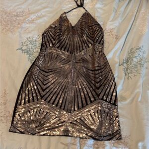 Sabora Elegant Black Dress with sequins